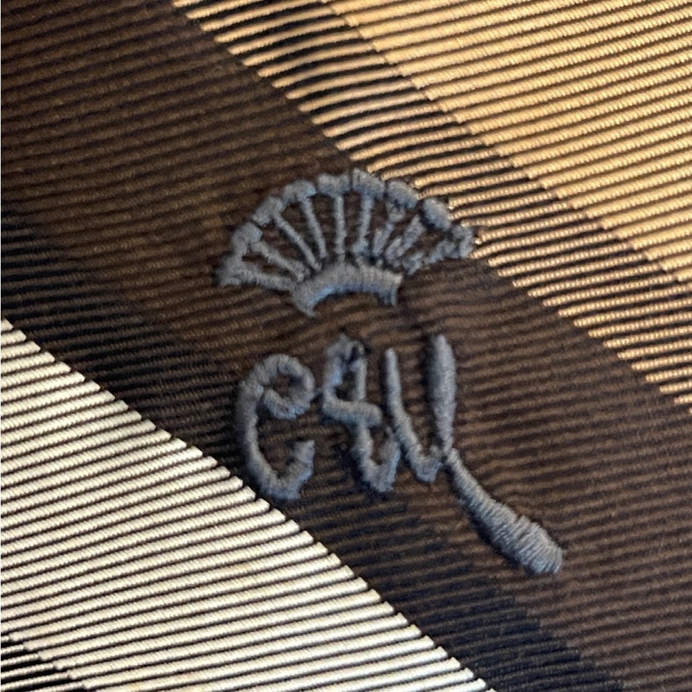 Elegant Brown and Gray Striped Tie - Picture 2 of 5